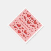 Red Hearts Happy Valentijnsdag en aangepaste tekst Servet (Hoek)