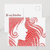 Red Hearts Happy Valentine's Day Briefkaart (Voorkant / Achterkant)