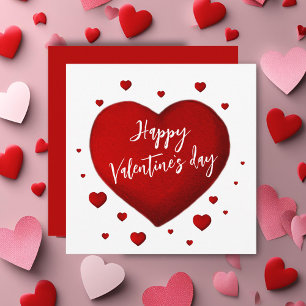Red Hearts Happy Valentine's Day Feestdagenkaart