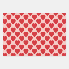 Red Hearts  Inpakpapier Vel