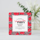 Red Hearts Invitation Kaart (Staand voorkant)