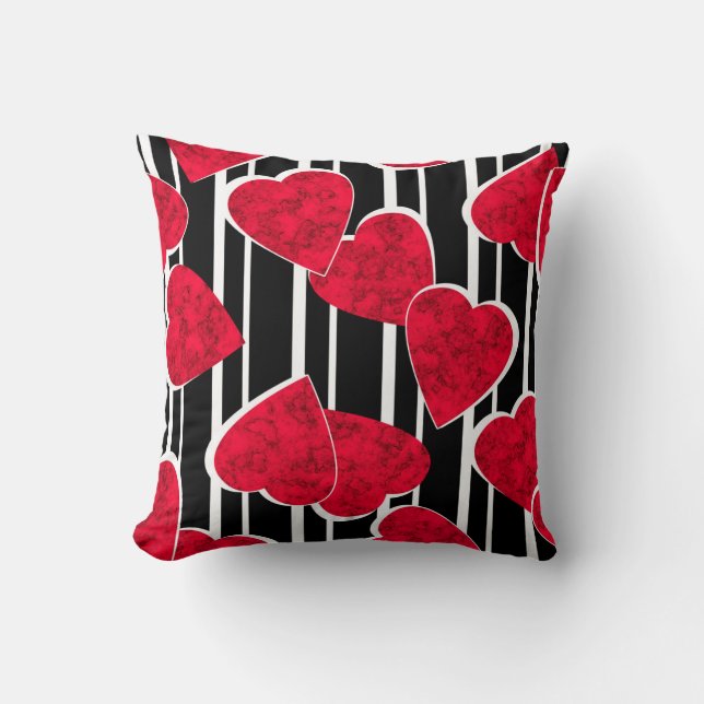Red hearts kussen (Voorkant)