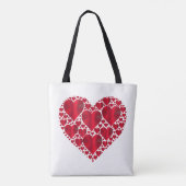 Red Hearts Lace Design on White Background Tas (Achterkant)