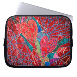 Red hearts laptop sleeve