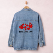 Red Hearts Love Design Denim jas Denim Jacket (Hangar)