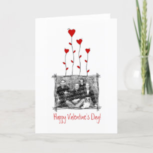 Red Hearts Love-fotokaart Feestdagen Kaart