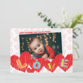 Red Hearts Love Kids Valentine Carte photo (Debout devant)