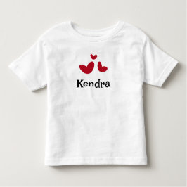 Red Hearts Modern Minimal White Kinder Shirts