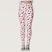 Red Hearts Motif Saint Valentin Leggings (Devant)