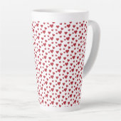 Red Hearts Motif Valentine's Day Latte Mug (Angle droit)