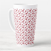 Red Hearts Motif Valentine's Day Latte Mug (Angle gauche)
