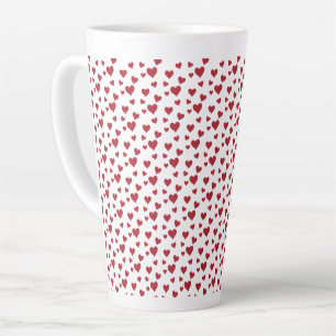 Red Hearts Motif Valentine's Day Latte Mug