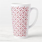Red Hearts Motif Valentine's Day Latte Mug (Droite)