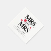 Red Hearts & Mrs Lesbian Wedding Servet (Hoek)