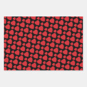 Red Hearts On Black Inpakpapier Vel (Voorkant 3)