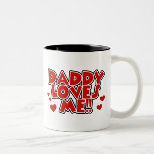 Red Hearts papa houdt van me Tweekleurige Koffiemok
