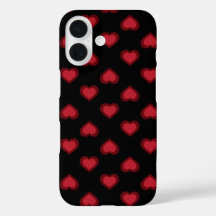 Red Hearts Patroon iPhone 16 Hoesje