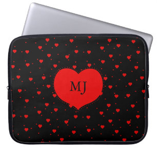 Red Hearts Patroon Laptop Sleeve