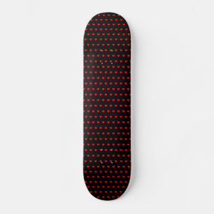 Red Hearts patroon op zwart skateboard