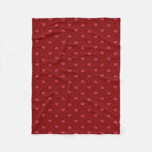 Red Hearts Pattern Fleece Blanket (Voorkant)