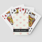 Red Hearts Pattern, Liefde, Jouw naam, Personalise Pokerkaarten (Achterkant)