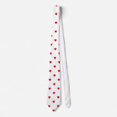 Red Hearts Pattern op een witte achtergrond. Stropdas (Voorkant)