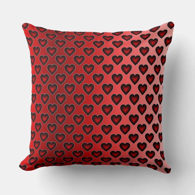 Red Hearts Pattern Sierkussen (Voorkant)