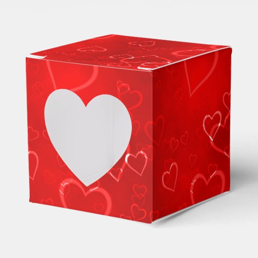 Red Hearts Pattern Valentijnsdag Bedankdoosjes (Voorkant Zijde)