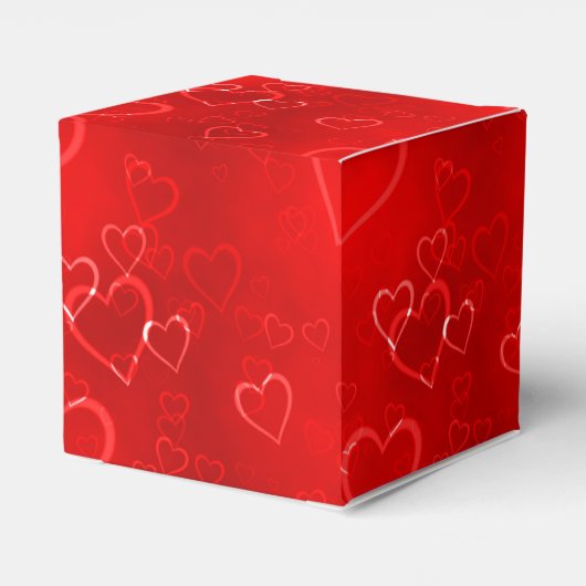 Red Hearts Pattern Valentijnsdag Bedankdoosjes (Achterkant)