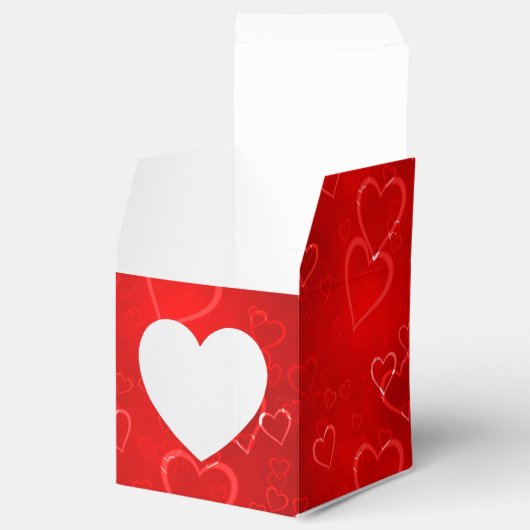 Red Hearts Pattern Valentijnsdag Bedankdoosjes (Geopend)
