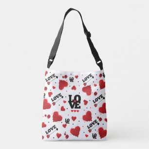 Red Hearts Pattern Valentijnsdag Crossbody Tas