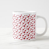 Red Hearts Pattern Valentijnsdag Extra Grote Beker (Rechts)