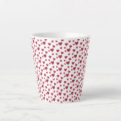 Red Hearts Pattern Valentijnsdag Latte Mok (Voorkant)