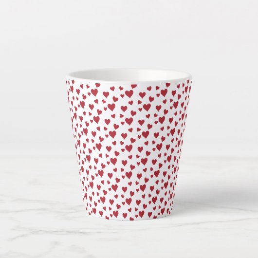 Red Hearts Pattern Valentijnsdag Latte Mok (Voorkant)