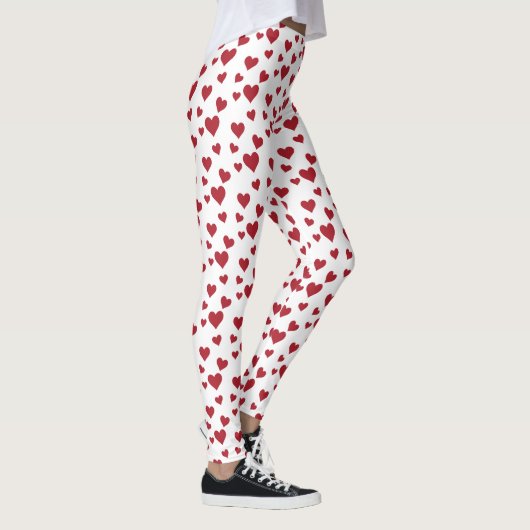 Red Hearts Pattern Valentijnsdag Leggings (Rechts)