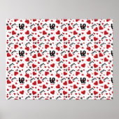 Red Hearts Pattern Valentijnsdag Poster (Voorkant)