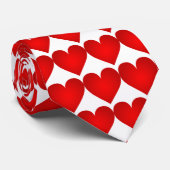 Red Hearts Pattern Valentijnsdag Stropdas (Opgerold)