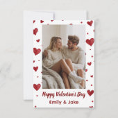 Red Hearts Pattern Valentine's Day Custom Card Bedankkaart (Voorkant)