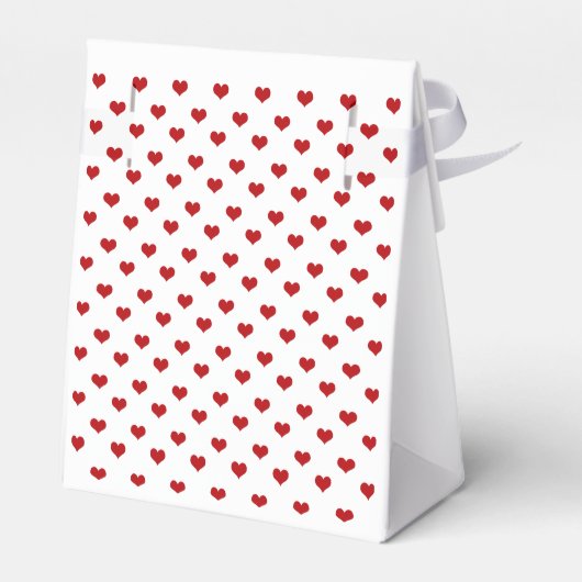 Red Hearts Personalized Names and Date Wedding Bedankdoosjes (Achterkant)