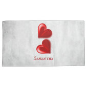 Red Hearts Personalized Pillow Hoesje Kussensloop (Voorkant-Rechts)