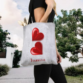 Red Hearts Persoonlijke Canvas tas