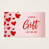 Red Hearts Pink Valentine's Day Certificat cadeau (Devant)