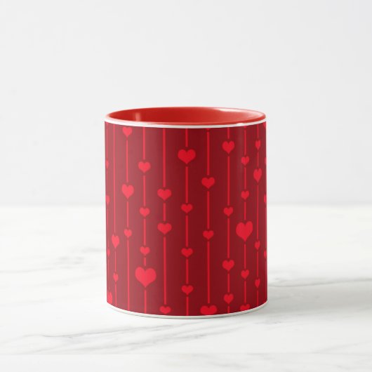 Red Hearts popular pattern Mok (Midden)