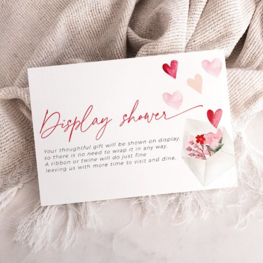 Red Hearts Post Valentijn Display Shower Bridal Informatiekaartje