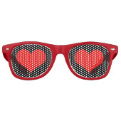 Red Hearts rétro Shades / Fun Party Lunettes de so (Devant)