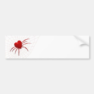 Red Hearts Spider Bumpersticker
