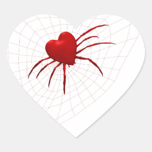 Red Hearts Spider Hart Sticker