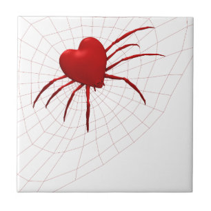 Red Hearts Spider Tegeltje