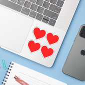 Red hearts sticker (Laptop met iPhone)