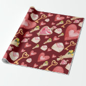 Red Hearts Style Cadeaupapier (Uitgerold)